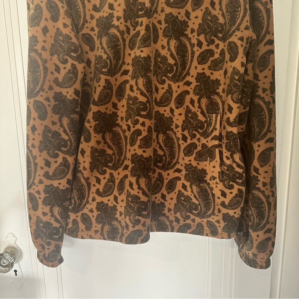 Men's 1/4 Zip Polar Fleece Sweatshirt - Original Use Brown large - Picture 3 of 13